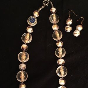 Murano beaded necklace and earrings set